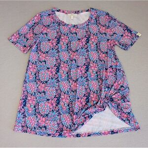 Simply Southern Women Size Small Pineapple Preppy Top Beach Tropical Shirt